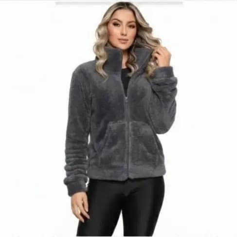 Blusa de Frio Feninina Pelucia Gola Alta Casaco Moda Tendência Inverno