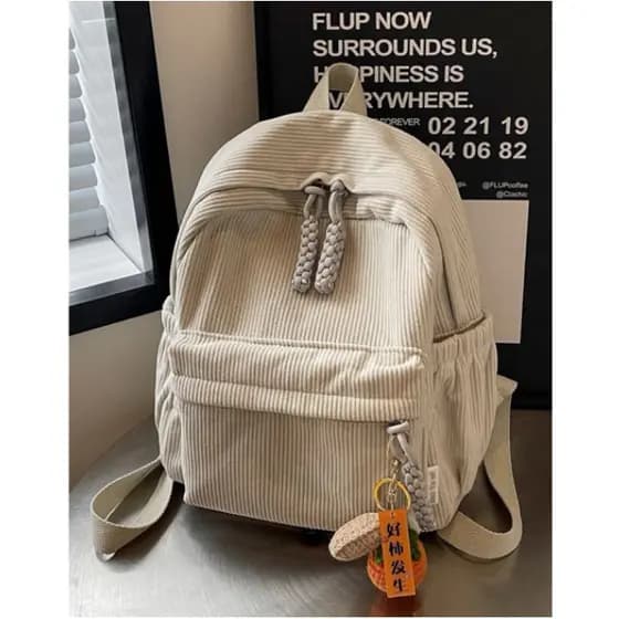 Mochila Veludo Pequena Feminina Estilosa Cor Sólida(sem chaveiro)