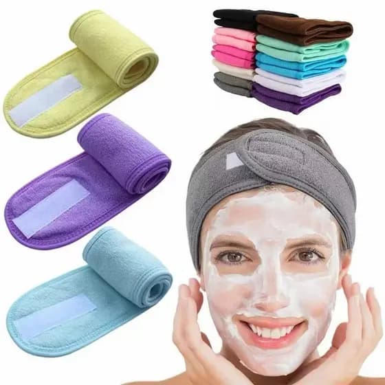 Faixa Spa Para Cabelo Ajustável Macia Maquiagem Limpeza Facial Skin Care