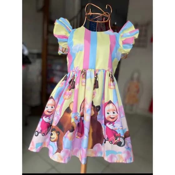 vestido infantil rodado da masha
