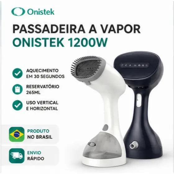 Passadeira A Vapor Portátil Onistek 1200W Vaporizador De Roupas 265ml Bivolt 127V 220V Vapor Forte