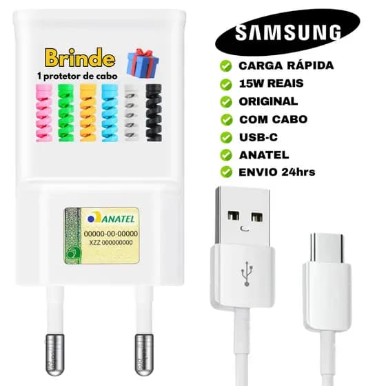 Carregador com Cabo USB Tipo-C Original Samsung Galaxy S20 fe S20 ULTRA