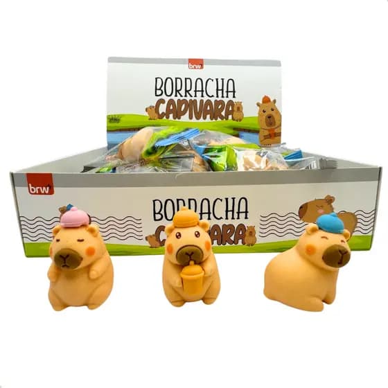 Borracha Escolar Capivara BRW Capybara Kit 3 Unidades