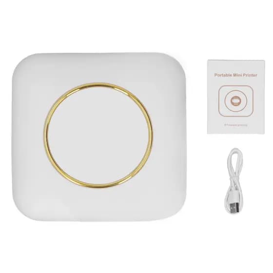 \Mini impressora de bolso branco bluetooth impressora de etiquetas térmicas