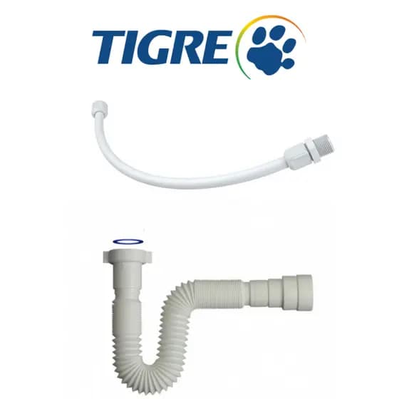 sifão sanfonado tigre + engate plastico tigre 40cm Kit