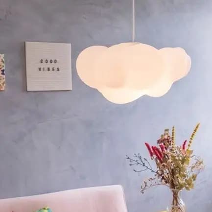 Luminária de Teto Nuvem Algodão Pendente Decorativa para Quartos de Bebê e Festas