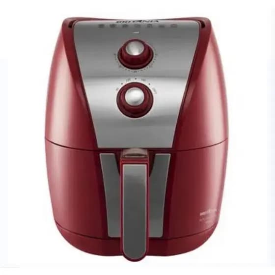 Fritadeira Air Fryer Britânia BRF11VI Inox Vermelha 4,4L