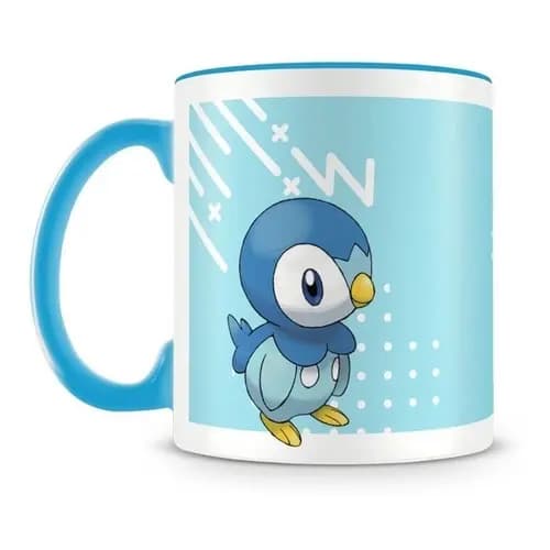 Xícara Gamer Desenho Jogo Pokémon Piplup Azul
