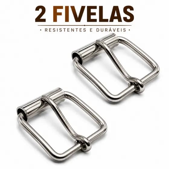 Kit 2 Fivela Aço Inox Quadrada 5cm