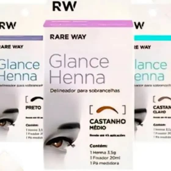 Henna Rare Way Glance Diversas cores Sobrancelhas E SÓ FIXADOR Profissional Longa Duração 3,5 grs