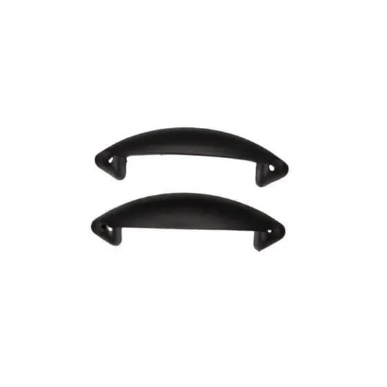 Puxador Preto Para Cama Box / Baú / Portas / Armários / Móveis - Alça Plástica (PAR)