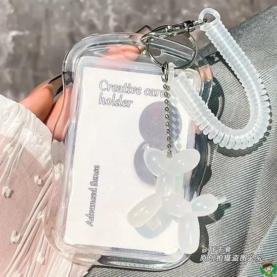 Kpop Photocard Titular Foto Chaveiro Porta-Cartões Fotográficos Fofos Display Com Estrela Chaveiro Ídolo