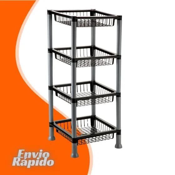 Cesto organizador Fruteira Quadrado Retangular 3 e 4 Andares Organizador Banheiro Cozinha Triangular
