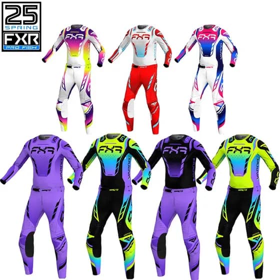 FXR 2025 Vapor Ar Queimado/Branco Engrenagem SetOff road Motocicleta Roupas Adequadas Para Gás Fora De Estrada