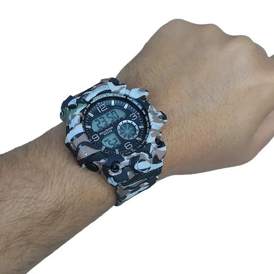 Relógio Masculino Esportivo Camuflado Original Á Prova D'água