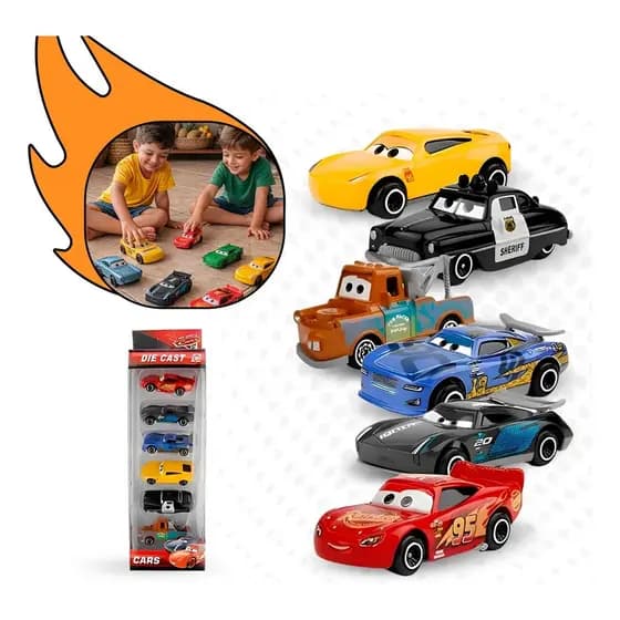 Kit 6 Carrinhos Miniatura Metal Carros 3 - O Filme Relâmpago Mcqueen Brinquedos Colecionador Diversão Infantil