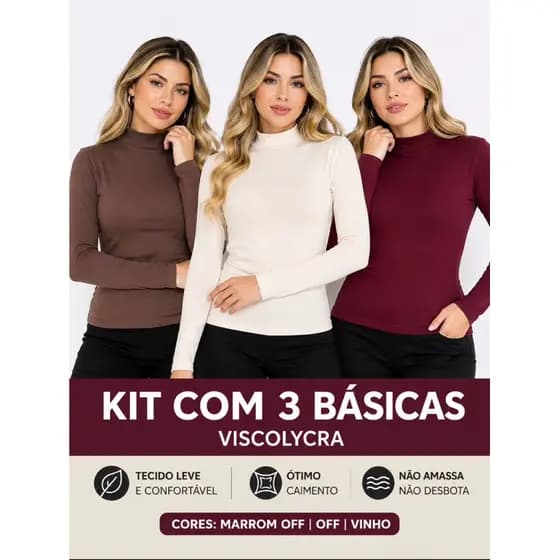 ⚡️KIT BLUSA MANGA LONGA VISCOLYCRA⚡️