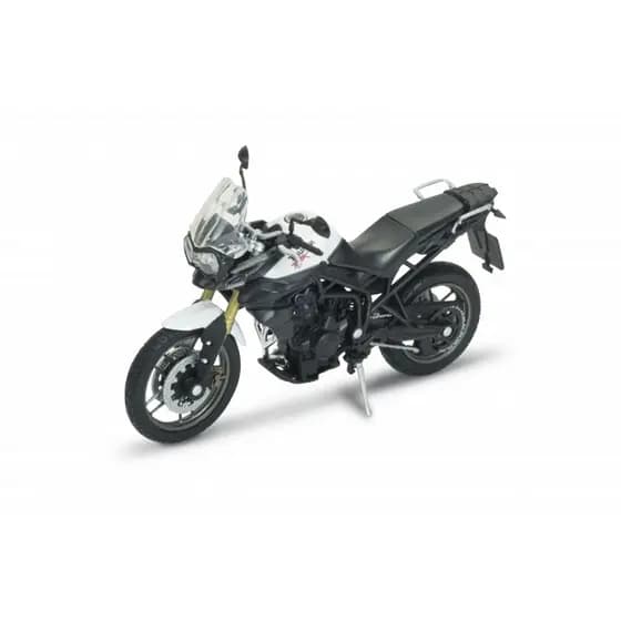 Miniatura Moto Triumph Tiger 800 C | Escala 1/18 | Colecionável de Metal com Suporte