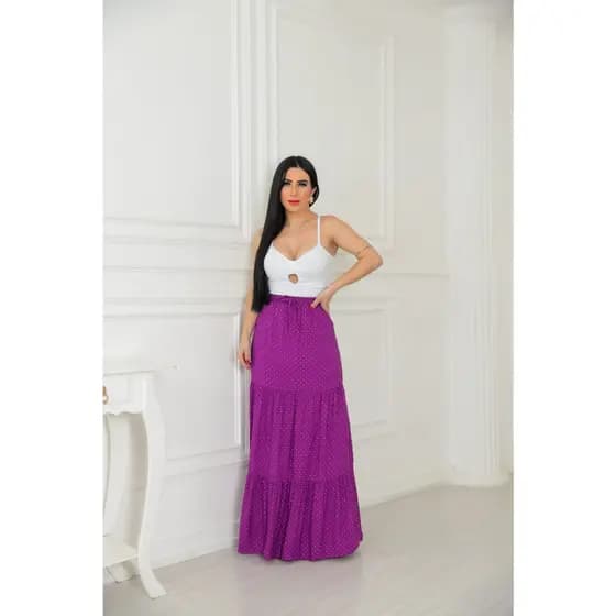 saia 3 marias fuscia de bolinha