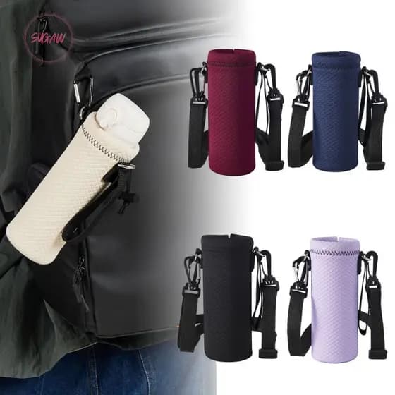 SUGAW Bolsa para garrafa d'água Suporte para copos Bolsa para copos Bolsa copos Pacco Capa manga