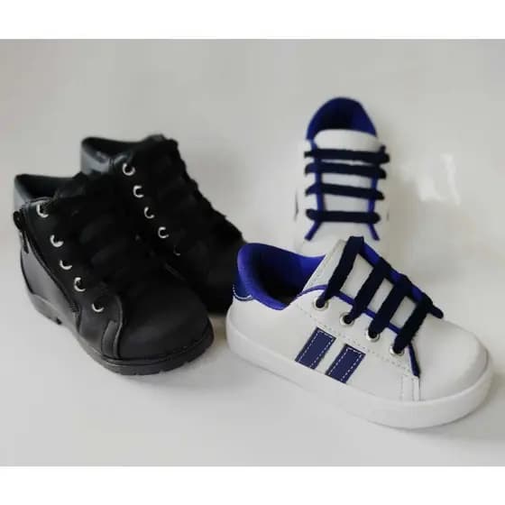 Kit 2 Pares Tênis /Bota Voltas Aulas Infantil Menino Casual Estiloso Super Confortável do 20 ao 27