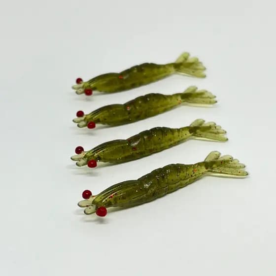 Isca Camarão Artificial 5,5cm - 4 unidades - Verde Musgo