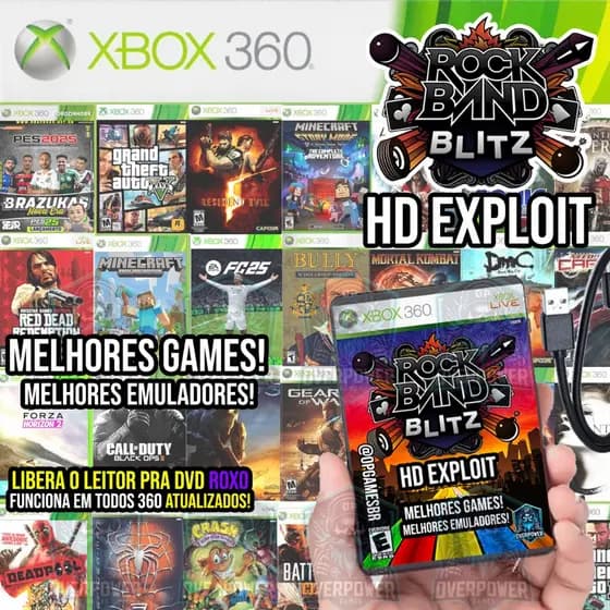 HD Xbox 360 500GB EXPL0IT 170 JOGOS + EMUL - FUNCIONA EM TODOS