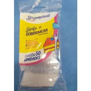 Garfo Sobremesa Cristal Descartável com 50 unidades