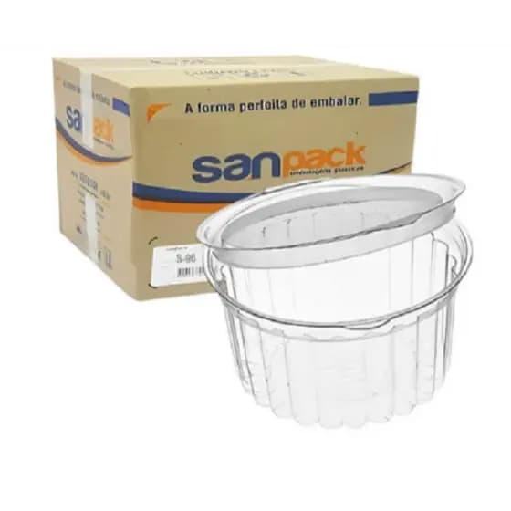 Pote Redondo 350ml Cristal Tampa Articulada S96 Sanpack