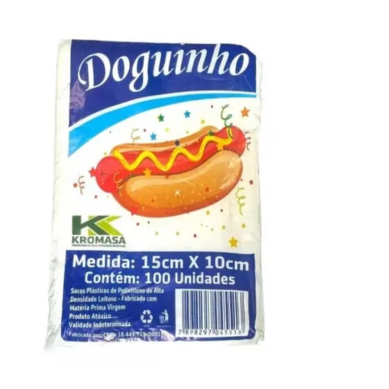 Saco Plástico Branco Mini Hot Dog 15x10 Atacado Embalagem Mini Cachorro Quente Doguinho