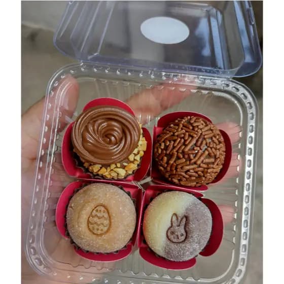 150-unid Embalagens para doces bolos brigadeiro lanches - 200ml quadrada S-641