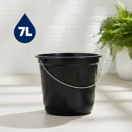 Kit 02 a 05 Baldes para Limpeza , higiene e Organização de 7 Litros Preto.