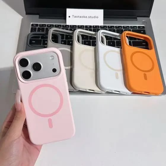 Capa De Telefone Magnética De Silicone Líquido Adequada Para iPhone 17 16 15 11 13 12 14 Pro Max Traseira