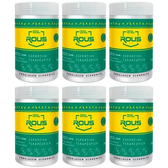 Kit 6 Potes Creme de Massagem Esportiva Dagua Natural Arnica Sports 1kg Relaxante e Terapêutico