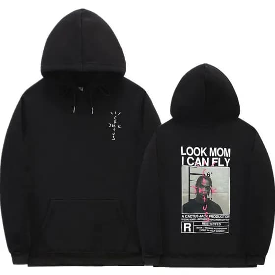 Moletom Canguru Algodão Blusa De Frio Scott Travis Rapper Cactus Jack Casaco Inverno