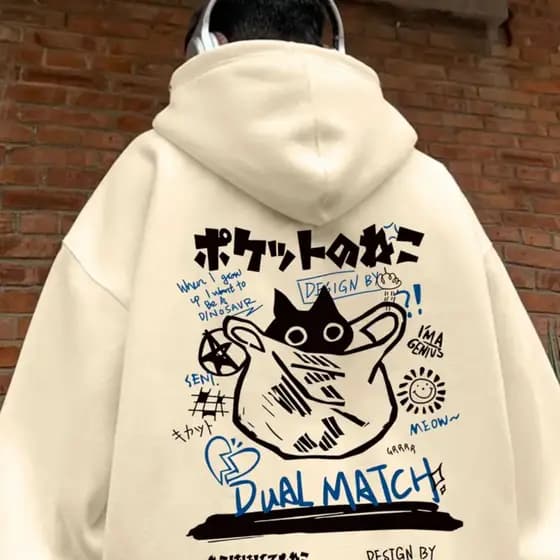 Moletom Canguru Algodão Anime Japonês Escola Escolar Premium Confortável Casaco Unissex