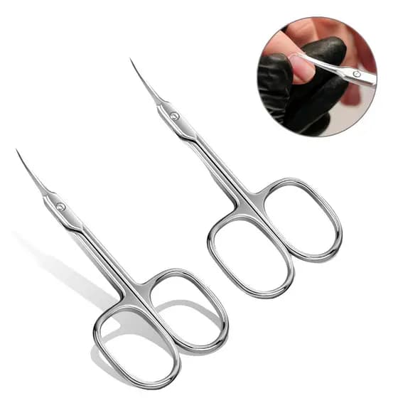 2 Un Tesoura Russa Para Cutícula Ponta Fina Profissional Aço Inox Sobrancelha