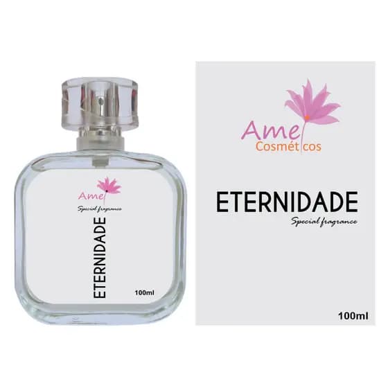 Perfume Eternidade Feminino Amei Cosméticos Alta Fixação 33% de Essência Importada EDP