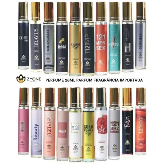Zyone Cosméticos Perfume Masculino Feminino 28ml Parfum