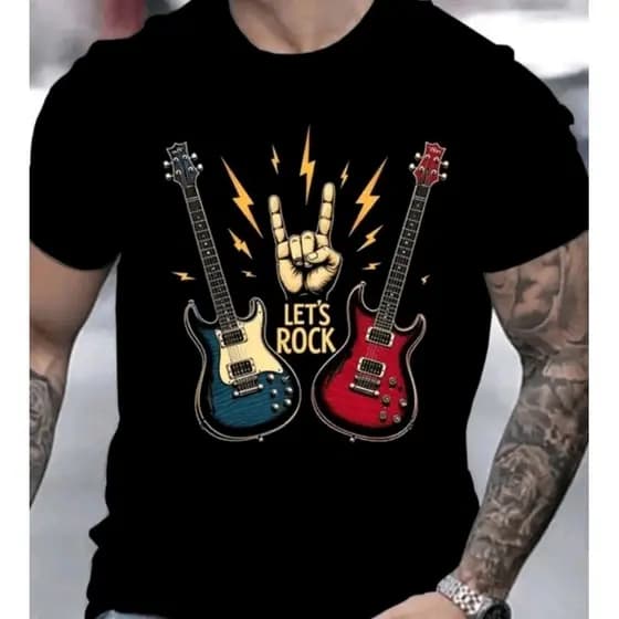 Camiseta ROCK algodão fio 30.1 envio rápido