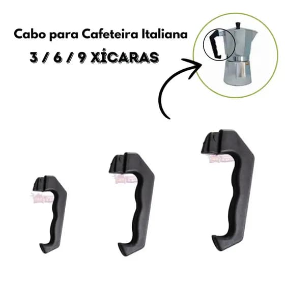 Cabo Alça Baquelite Cafeteira Italiana 3 / 6 / 9 Cafés