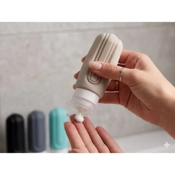 Kit A 4 Frascos Pote Silicone Shampoo Creme 90ml