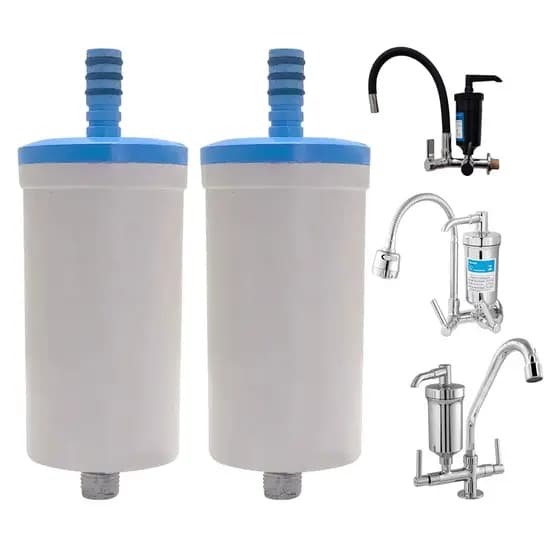 Kit 2 Refil Vela Filtro Universal Copo Torneira Abs Cozinha Gourmet Pia Parede