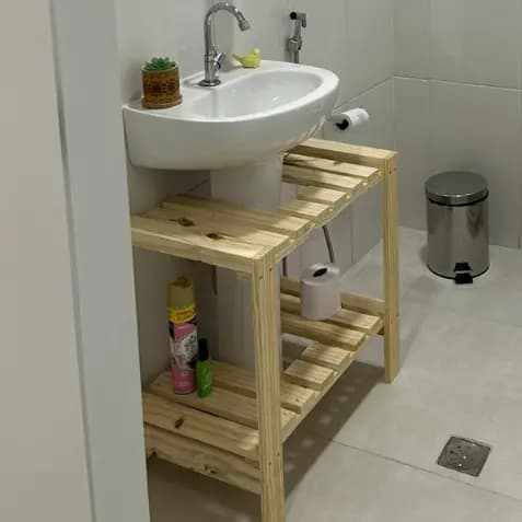 Estante Coluna Estante banheiro Mesinha banheiro Pia de banheiro Mesa lavabo
