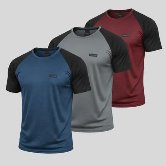 Kit 3 Camisetas Masculinas DryFit Academia Manga Curta Fitness Casual Leve Confortável Camisa Malha Fria