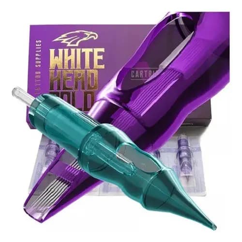5 Cartucho Universal Tatuagem White Head Traço E Pintura 12 03 RL - 12 - 0.35MM