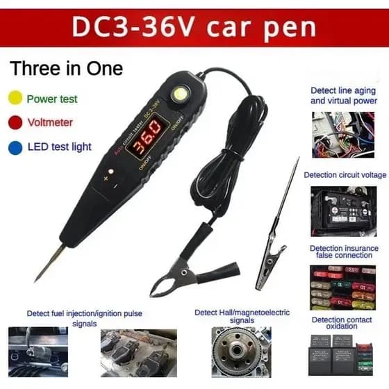 DC 0-36V Testador De Circuito Automático Veículo Sensor De Pulso Sinal LED Caneta Teste Luz Sonda Voltímetro Energia Do