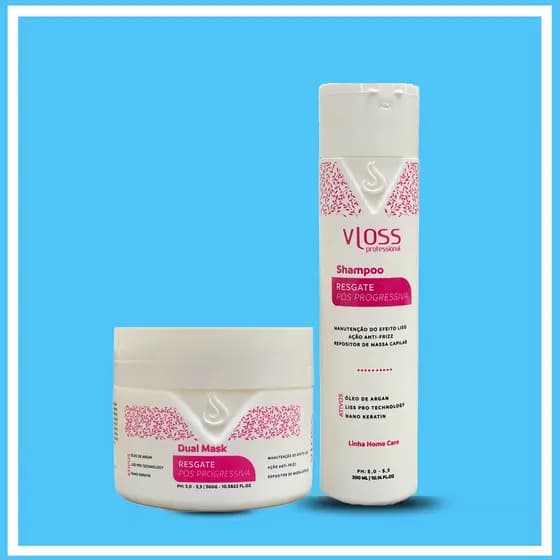 Kit Vegano Vloss Resgate Pos Progressiva Shampoo & Mascara