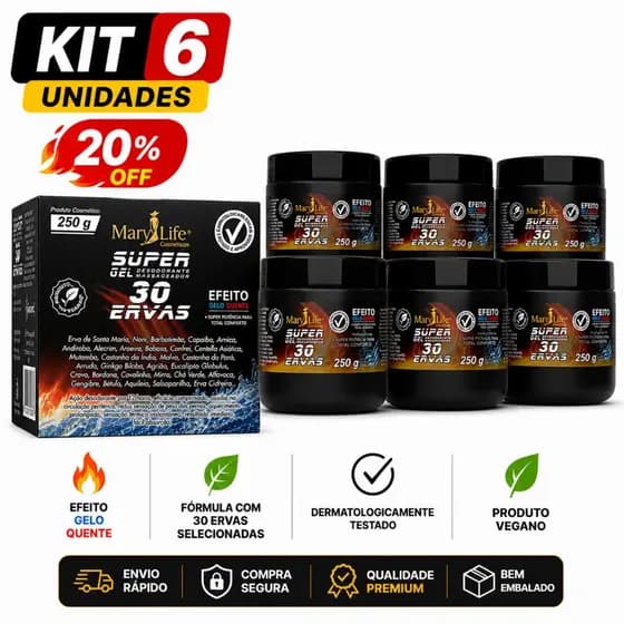 🌿 KIT - Gel 30 Ervas 250g | Alívio Imediato e Relaxamento Profundo!