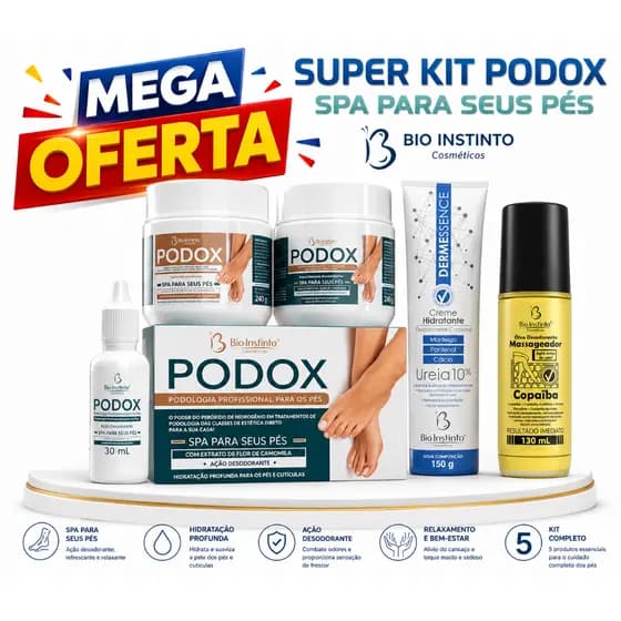 Kit Completo Podox + Creme Dermessence + Óleo copaiba – Spa Premium para Seus Pés! 🦶